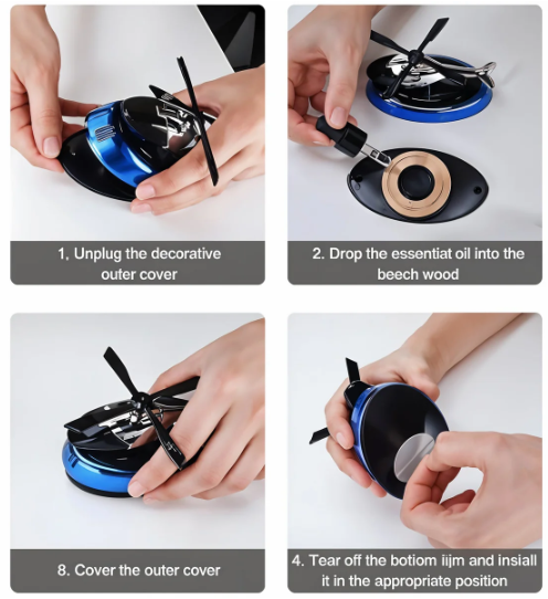 Solar powered Rotating Helicopter Car Air Freshener